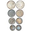 Image 1 : British India: Victoria Queen, continuous legend, set of 4 silver coins, 1840 and 1841, rupee, ½ rup