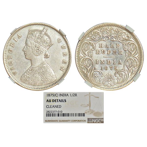 British India: Victoria Queen, silver ½ rupee, 1875, Calcutta mint, A/I/no mm, PR 260; GK 603-604.