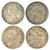 Image 1 : British India: Victoria Empress, silver ¼ rupee (2), 1901, Calcutta mint, C/II/C incused, PR 404.(2 