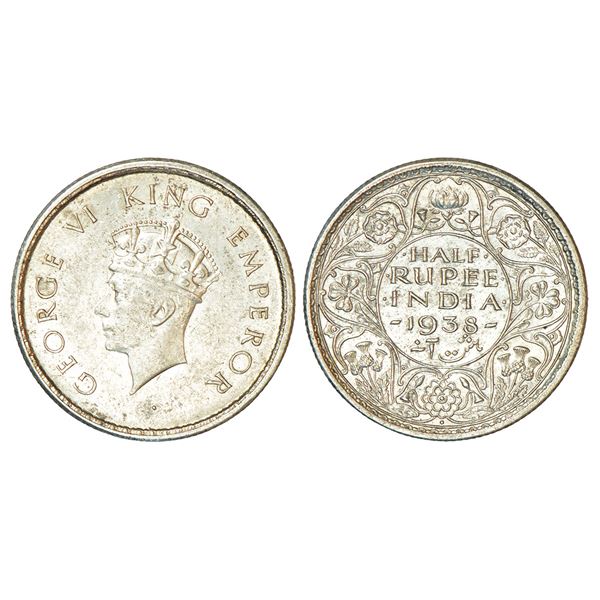 British India: George VI, silver ½ rupee, 1938, Bombay mint, head type 'I', PR 351; GK 1294, 5.85g.