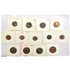 Image 1 : Large Lot: A group of 13 East India Company copper coins, includes 4x ¼ anna, 4x ½ pice and 5x 1/12 