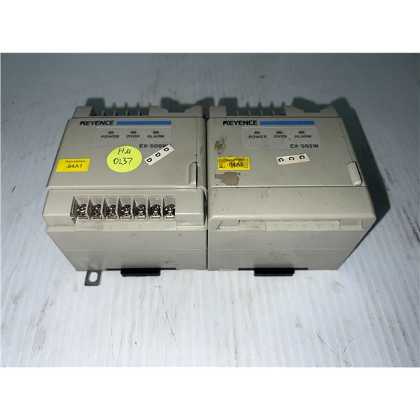 Lot of (2) Keyence #EX-500 Series Modules #EX-502W & #EX-505W