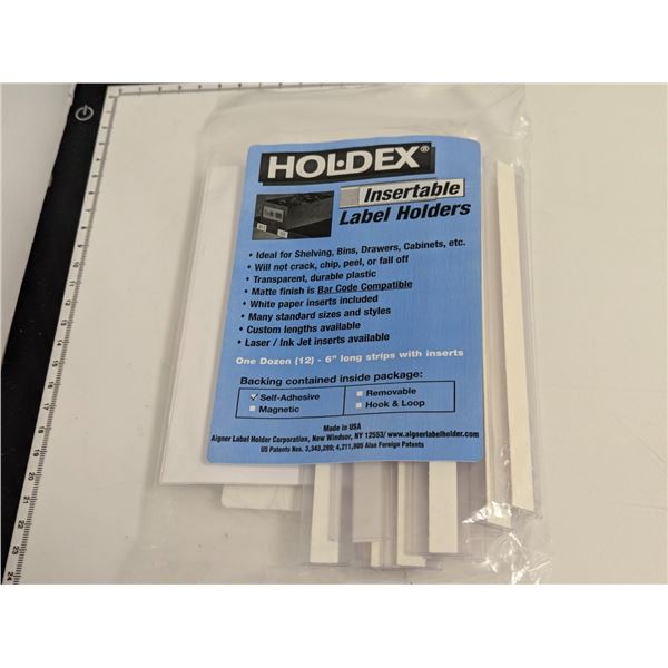 PQT DE 12 LABEL HOLDERS LONGEUR 6"