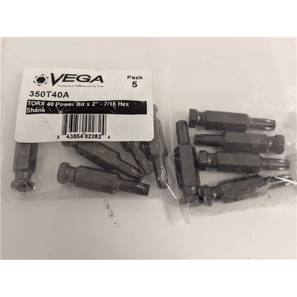 PQT DE 5 TORX 40 POWER BIT 2" - 7/16" HEX 350T40A