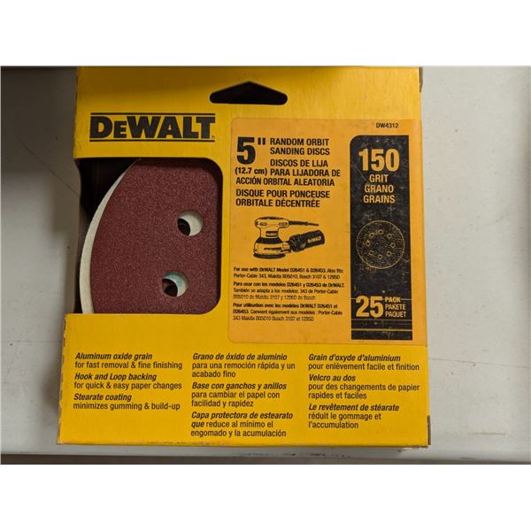 PQT:25 SANDING DISQUES 5" 150 GRAIN DEWALT DW4312