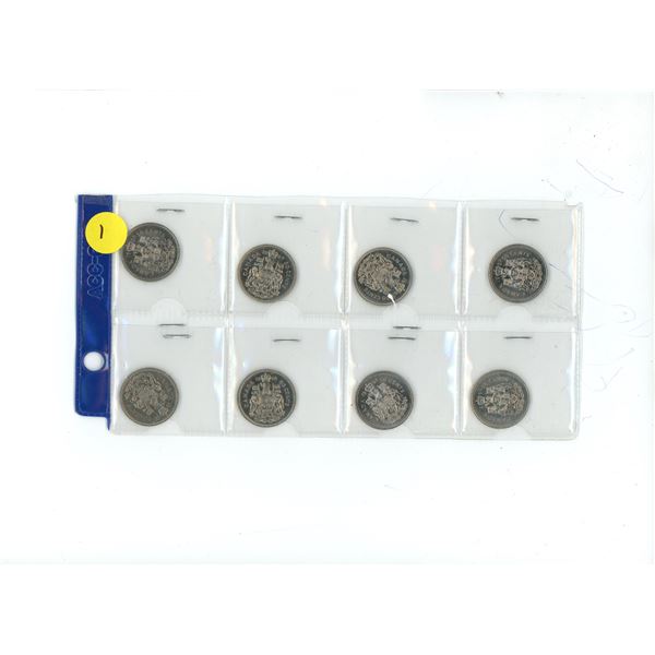 Lot of 8 canadian half dollars