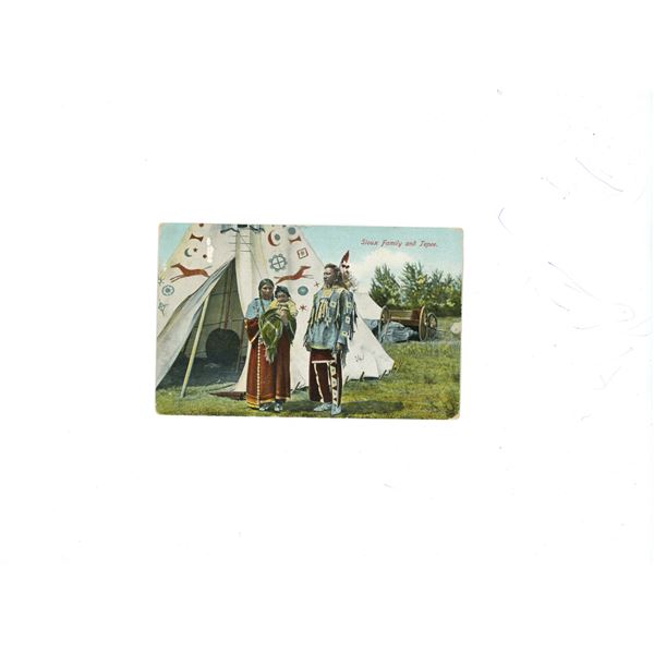 1910 postcard-sioux family and tepee