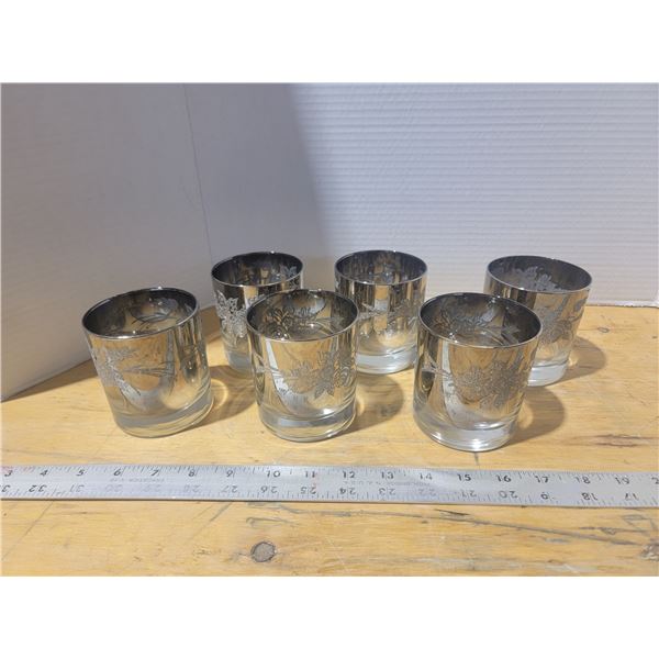 6 smokey grey cocktail glasses