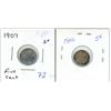 Image 1 : 1905 & 1907 Canadian silver 5 cent coins