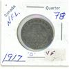 Image 1 : 1917 NFLD Canadian silver 25 cent coin