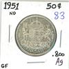 Image 1 : 1951 Canadian silver 50 cent coin