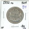 Image 1 : 1952 Canadian silver 50 cent coin