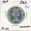 Image 1 : 1963 Canadian silver 50 cent coin - PL66