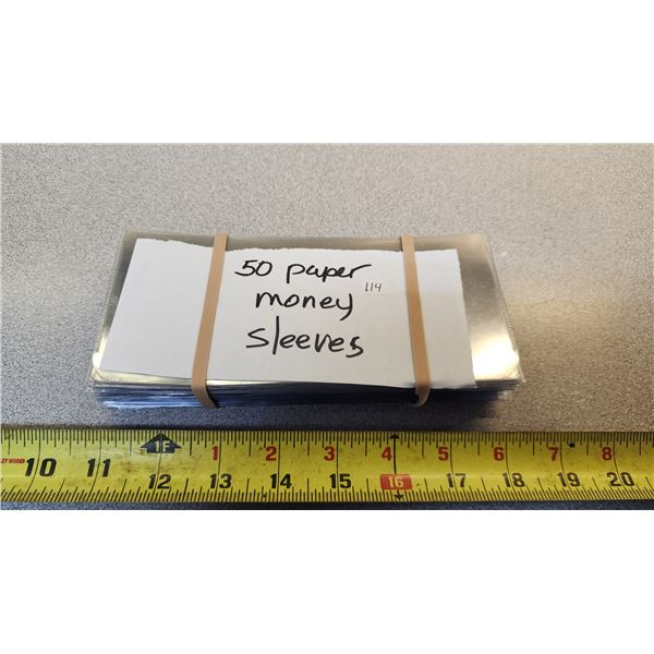 50 Banknote plastic sleeve