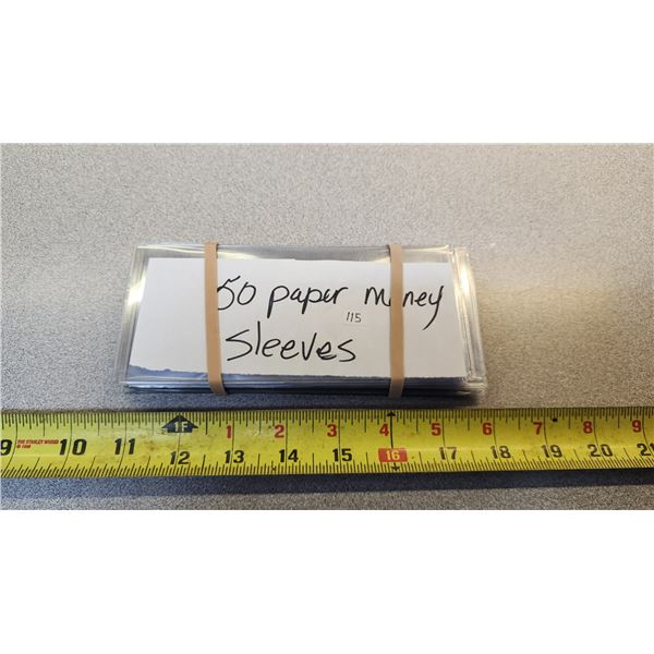 50 Banknote plastic sleeve