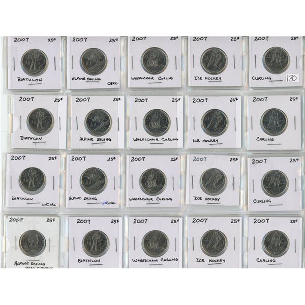 4 Sleeves of assorted Canadian 25 cent coins