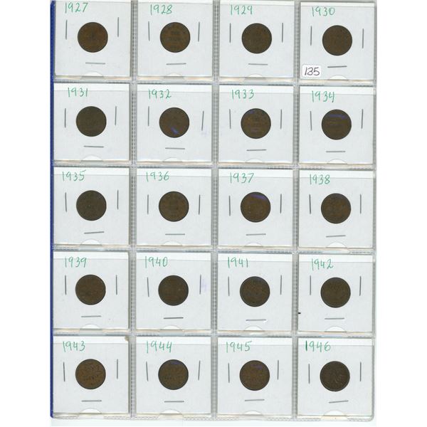 2 Sheets of Canadian 1 cent penny coins