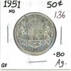 Image 1 : 1951 Canadian silver 50 cent coin