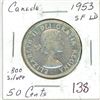 Image 1 : 1953 Canadian silver 50 cent coin