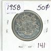 Image 1 : 1958 Canadian silver 50 cent coin