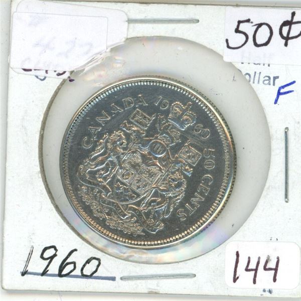1960 Canadian silver 50 cent coin
