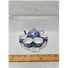 Image 1 : Vintage Blue and White Teapot with Tray and Four Cups