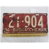 Image 1 : 1934 Saskatchewan License Plate