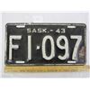 Image 1 : 1943 Saskatchewan License Plate