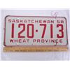 Image 1 : 1958 Saskatchewan License Plate