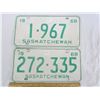 Image 1 : 2 1968 Saskatchewan License Plates