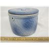 Image 2 : Antique Blue and White Stoneware Lidded Container