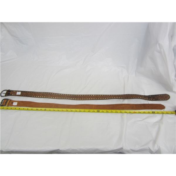 Lot of 2 Vintage Leather Western Belts
