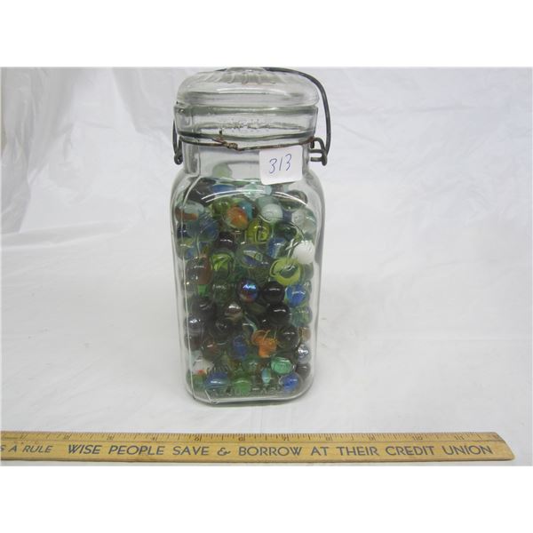 Antique Sealer Full of Marbles