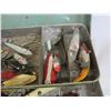 Image 3 : Antique Fishing Tackle Box with Lures and Some Wooden Plugs