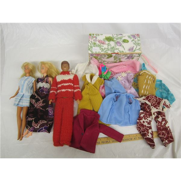 Vintage Lot of Barbie Dolls and Clothing