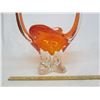 Image 3 : Large Marked Chalet Orange and Clear Glass Bowl No Chips
