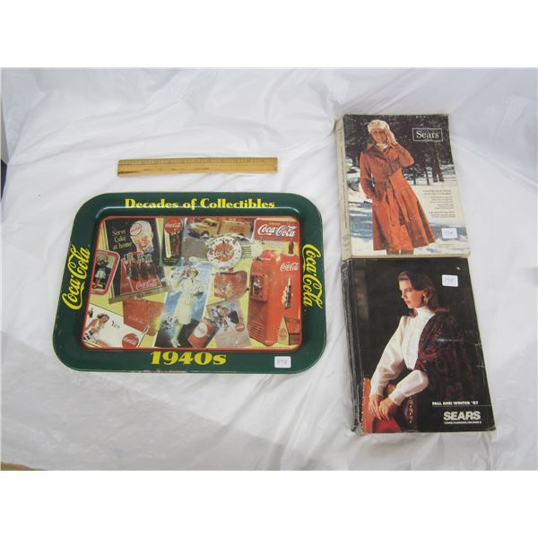 Coke Metal Serving Tray and 2 Catalogues