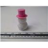 Image 1 : Avon Snowman. White glass with pink hat top.