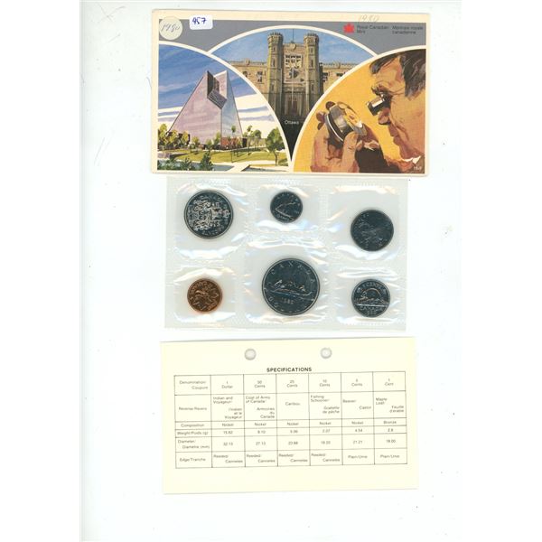 1980 Proof Like Set. 6-coin set.