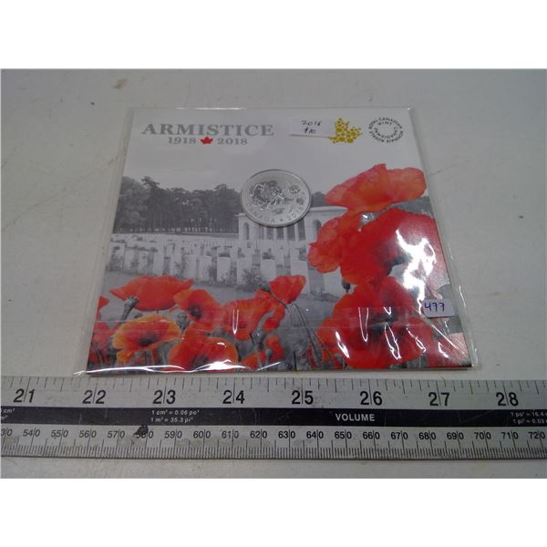 1918 – 2018 Armistice $10. 99.99% pure Silver. Specimen. Housed in its original unopened RC