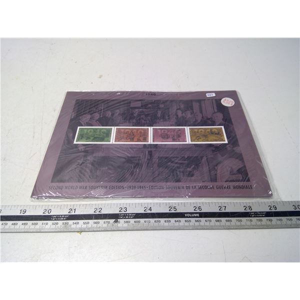 1940 Second World War Souvenir Edition Stamps. 4 different 39 Cent Stamps including Home Front, comm