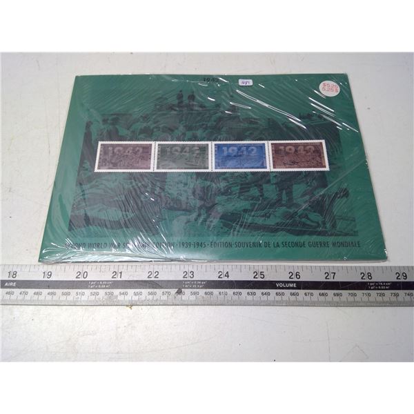 1942 Second World War Souvenir Edition Stamps. 4 different 42 Cent Stamps including war reporting, N