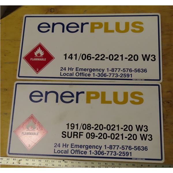 2 enerplus oil signs (12"x23")