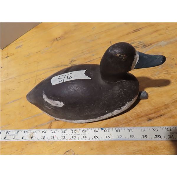 Old wooden hand carved duck decoy