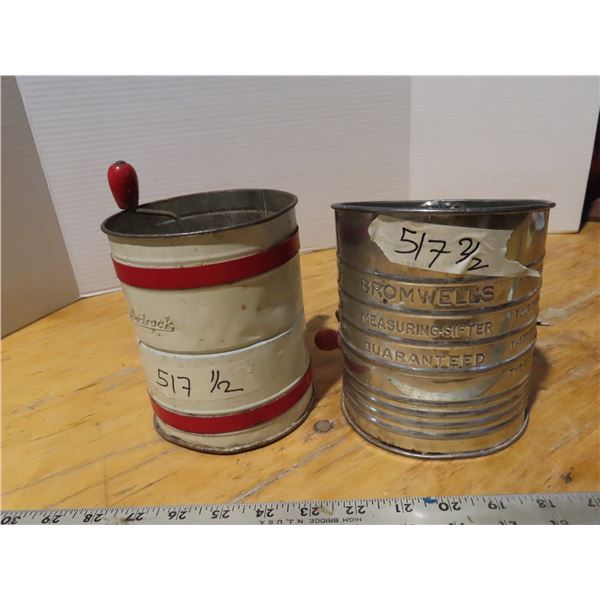 2 different tin flour sifters