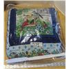 Image 1 : Handmade pillow/blanket throw with bird pattern