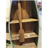 Image 3 : Decorative wooden boat with paddles shelf- 48"x16"