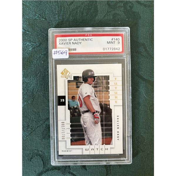 2000 SP Authentic - Xavier Nady - Future Watch Rookie Card - Graded PSA 9