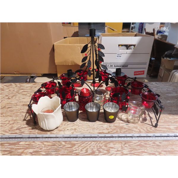 Lot of Candles & Candle Holders