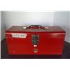 Image 1 : Red Metal Toolbox with Removable Tray (Empty)
